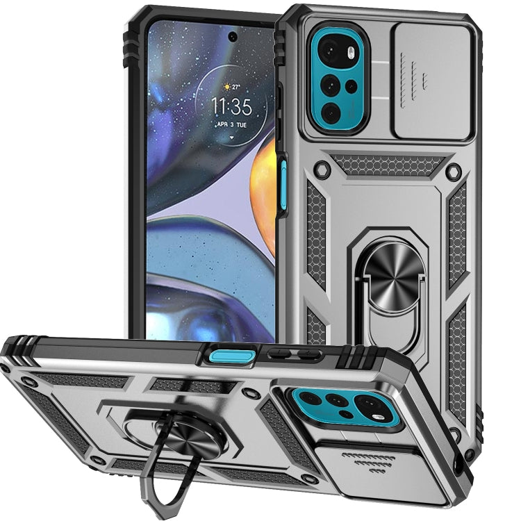 For Motorola Moto G22 5G / Moto G Play 2024 Sliding Camshield Holder Phone Case(Silver) - Motorola Cases by PMC Jewellery | Online Shopping South Africa | PMC Jewellery | Buy Now Pay Later Mobicred