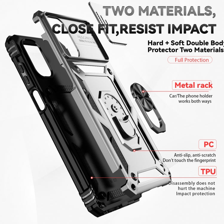For Motorola Moto G22 5G / Moto G Play 2024 Sliding Camshield Holder Phone Case(Silver) - Motorola Cases by PMC Jewellery | Online Shopping South Africa | PMC Jewellery | Buy Now Pay Later Mobicred