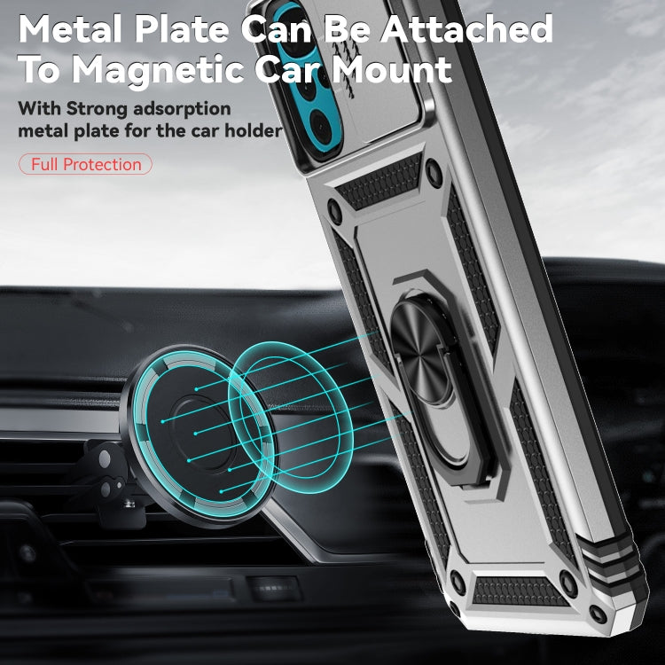 For Motorola Moto G22 5G / Moto G Play 2024 Sliding Camshield Holder Phone Case(Silver) - Motorola Cases by PMC Jewellery | Online Shopping South Africa | PMC Jewellery | Buy Now Pay Later Mobicred