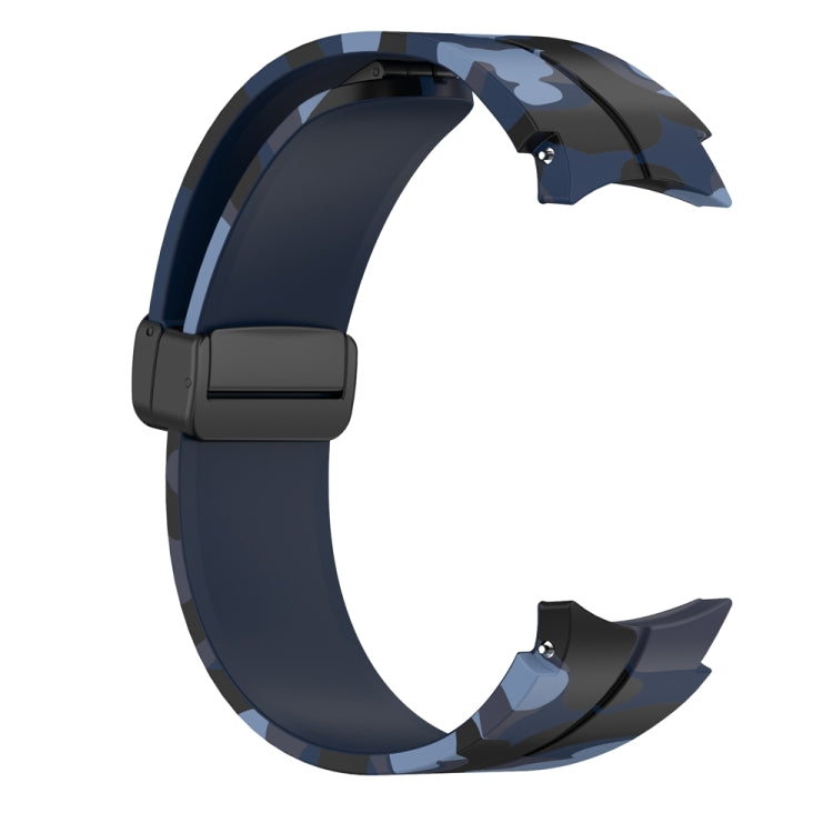 For Samsung Galaxy Watch5 / 5 Pro / Watch 4 / 4 Classic Magnetic Clasp Camouflage Silicone Watch Band(Camouflage Midnight Blue) - free shipping - PMC TechLife - Order now!