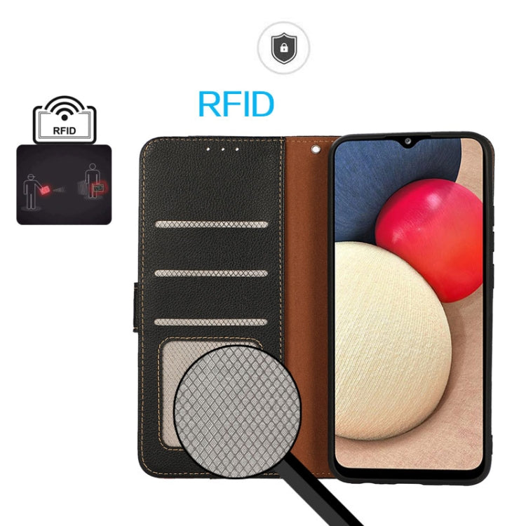 For iPhone 16 Pro Max KHAZNEH Litchi Texture Leather RFID Phone Case(Black) - iPhone 16 Pro Max Cases by PMC TechLife | Online Shopping South Africa | PMC TechLife | Buy Now Pay Later Mobicred