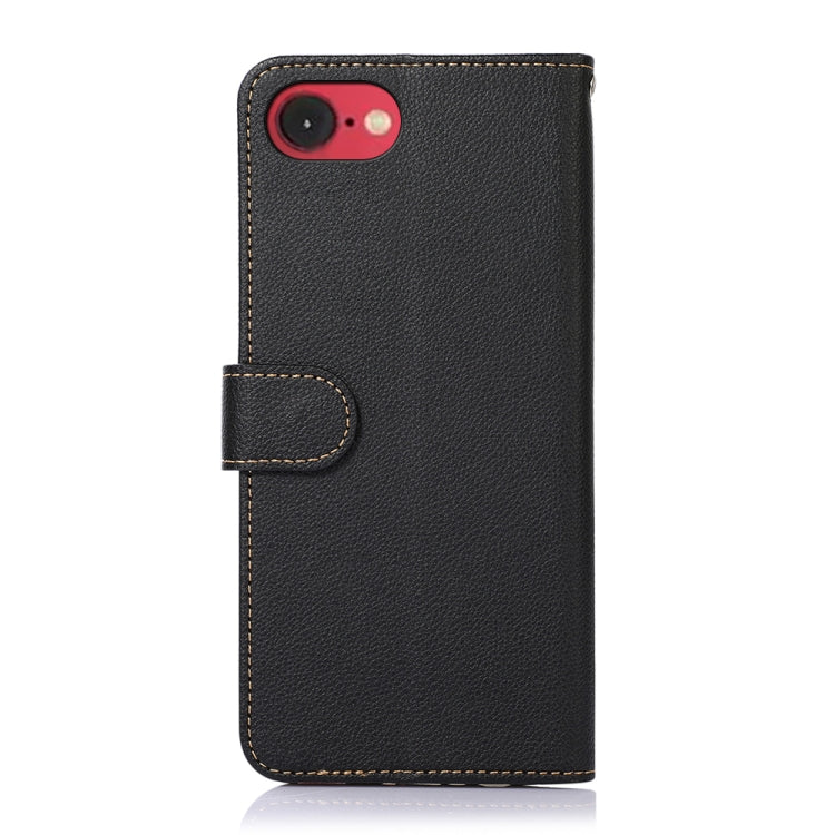 For iPhone 16e KHAZNEH Litchi Texture Leather RFID Phone Case(Black) - iPhone 16e Cases by PMC TechLife | Online Shopping South Africa | PMC TechLife | Buy Now Pay Later Mobicred