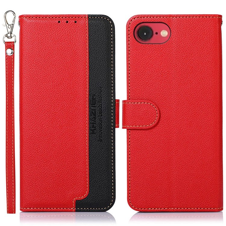For iPhone 16e KHAZNEH Litchi Texture Leather RFID Phone Case(Red) - iPhone 16e Cases by PMC TechLife | Online Shopping South Africa | PMC TechLife | Buy Now Pay Later Mobicred