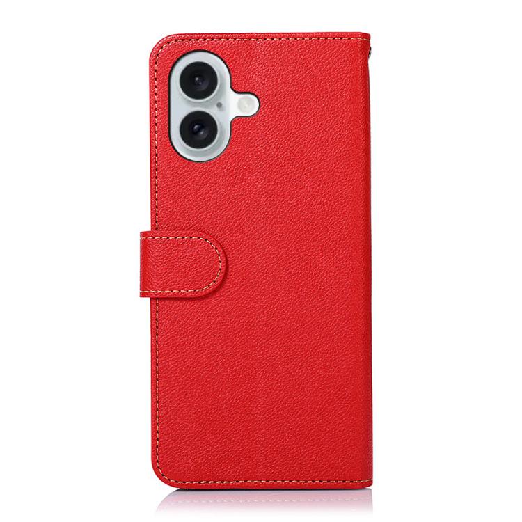 For iPhone 17 KHAZNEH Litchi Texture Leather RFID Phone Case(Red) - free shipping - PMc TechLife - Order now!