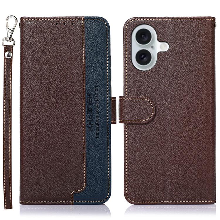 For iPhone 17 KHAZNEH Litchi Texture Leather RFID Phone Case(Brown) - free shipping - PMc TechLife - Order now!