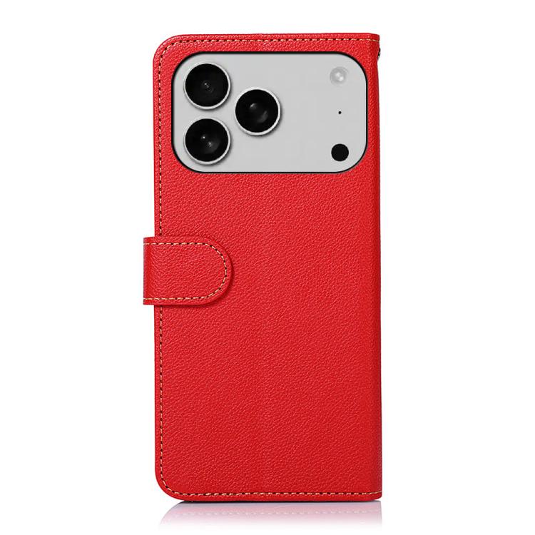 For iPhone 17 Pro Max KHAZNEH Litchi Texture Leather RFID Phone Case(Red) - free shipping - PMc TechLife - Order now!