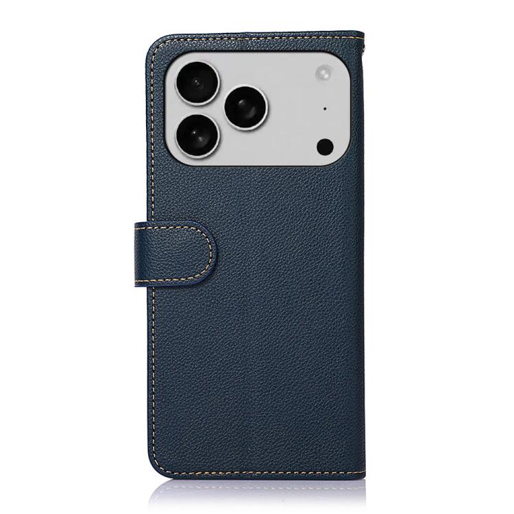 For iPhone 17 Pro Max KHAZNEH Litchi Texture Leather RFID Phone Case(Blue) - free shipping - PMc TechLife - Order now!