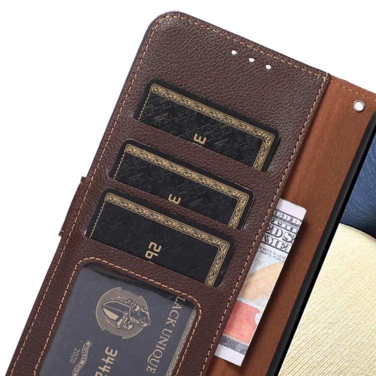 For iPhone 17 Pro Max KHAZNEH Litchi Texture Leather RFID Phone Case(Brown) - free shipping - PMc TechLife - Order now!