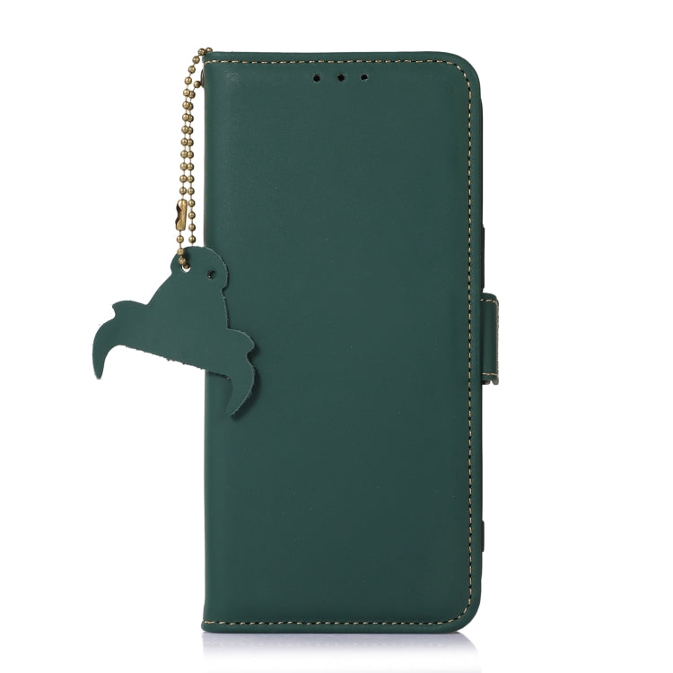 For iPhone 16 Pro Max Genuine Leather Magnetic RFID Leather Phone Case(Green) - iPhone 16 Pro Max Cases by PMC TechLife | Online Shopping South Africa | PMC TechLife | Buy Now Pay Later Mobicred