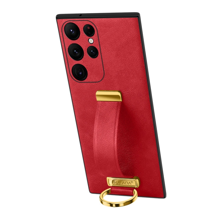 For Samsung Galaxy S23 Ultra 5G SULADA PC Hybrid Leather Texture Skin Feel Shockproof Phone Case(Red) - Galaxy S23 Ultra 5G Cases by SULADA | Online Shopping South Africa | PMC TechLife | Buy Now Pay Later Mobicred