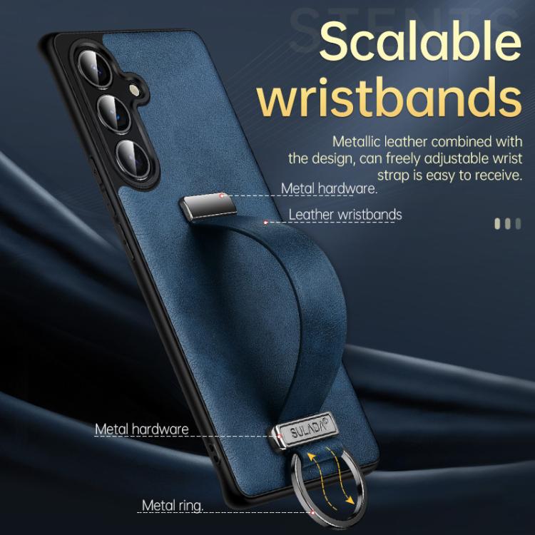 For Samsung Galaxy S25+ 5G SULADA PC Hybrid Leather Texture Skin Feel Shockproof Phone Case(Red) - Galaxy S25+ 5G Cases by SULADA | Online Shopping South Africa | PMC Jewellery | Buy Now Pay Later Mobicred