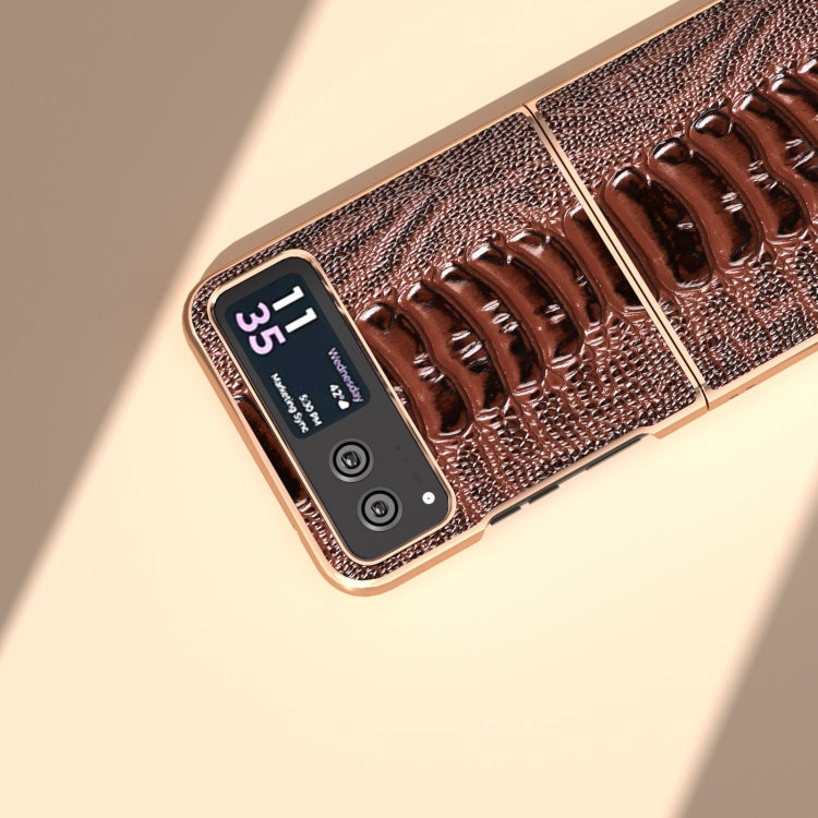 For Motorola Razr 40 Nano Plating Genuine Leather Weilai Series Phone Case(Coffee) - free shipping - PMC TechLife - Order now!