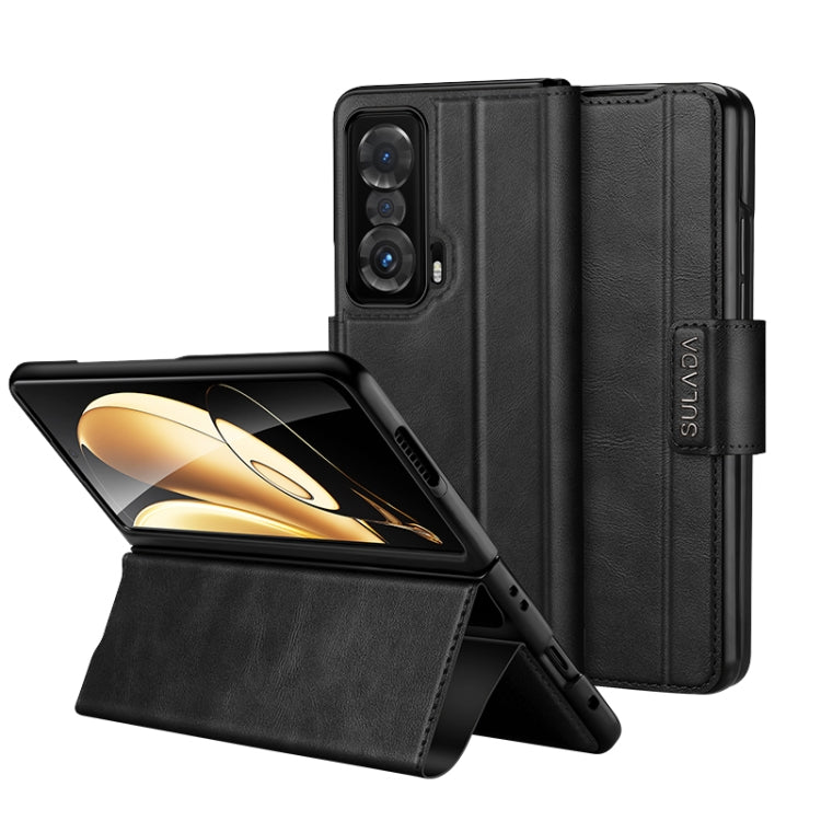 For Honor Magic V SULADA All-inclusive Magnetic Snap Flip Leather Phone Case(Black) - Honor Cases by SULADA | Online Shopping South Africa | PMC TechLife | Buy Now Pay Later Mobicred