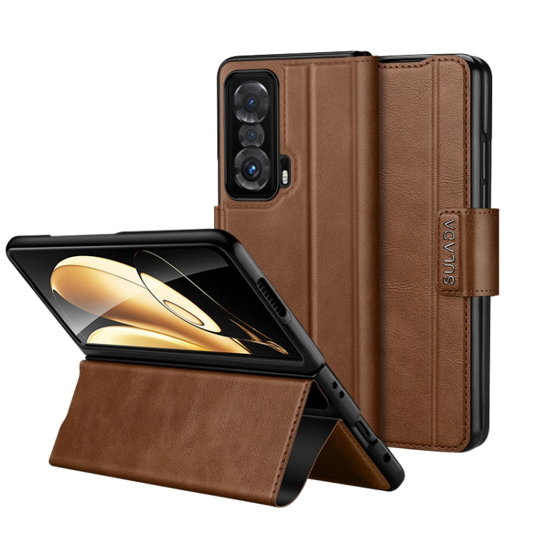 For Honor Magic V SULADA All-inclusive Magnetic Snap Flip Leather Phone Case(Brown) - free shipping - PMC TechLife - Order now!