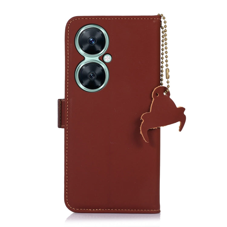 For Huawei Nova 11i / Maimang 20 5G / Enjoy 60 Pro Genuine Leather Magnetic RFID Leather Phone Case(Coffee) - Huawei Cases by PMC TechLife | Online Shopping South Africa | PMC TechLife | Buy Now Pay Later Mobicred