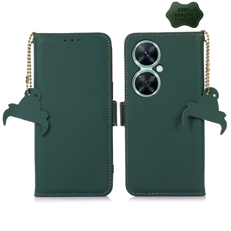 For Huawei Nova 11i / Maimang 20 5G / Enjoy 60 Pro Genuine Leather Magnetic RFID Leather Phone Case(Green) - free shipping - PMC TechLife - Order now!