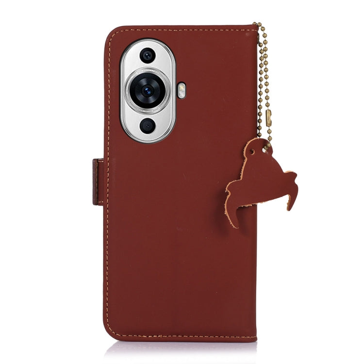 For Huawei Nova 11 Pro / Nova 11 Ultra Genuine Leather Magnetic RFID Leather Phone Case(Coffee) - Huawei Cases by PMC TechLife | Online Shopping South Africa | PMC TechLife | Buy Now Pay Later Mobicred