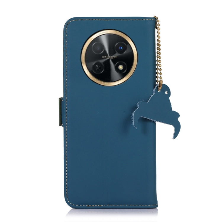 For Huawei Enjoy 60X / Nova Y91 4G Genuine Leather Magnetic RFID Leather Phone Case(Blue) - Huawei Cases by PMC TechLife | Online Shopping South Africa | PMC TechLife | Buy Now Pay Later Mobicred
