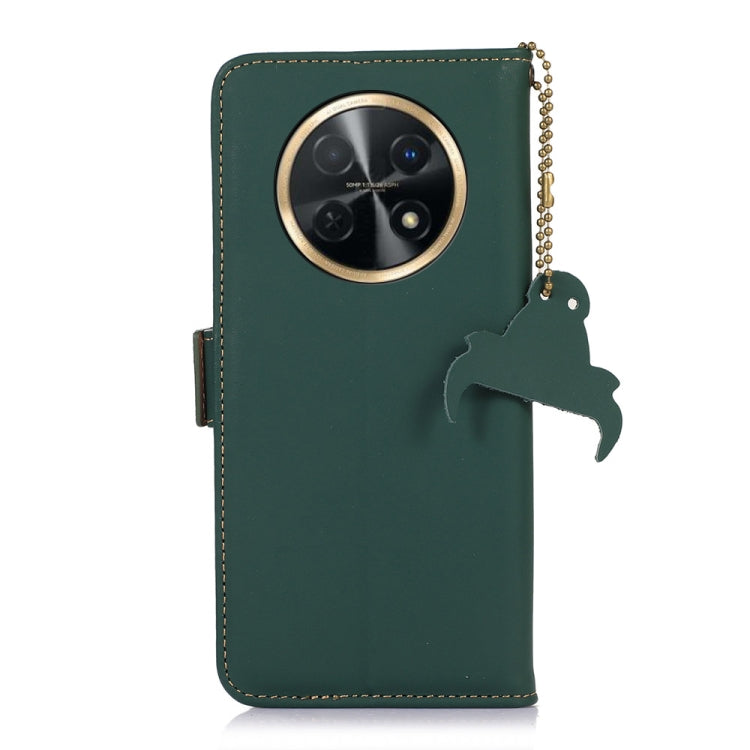 For Huawei Enjoy 60X / Nova Y91 4G Genuine Leather Magnetic RFID Leather Phone Case(Green) - Huawei Cases by PMC TechLife | Online Shopping South Africa | PMC TechLife | Buy Now Pay Later Mobicred