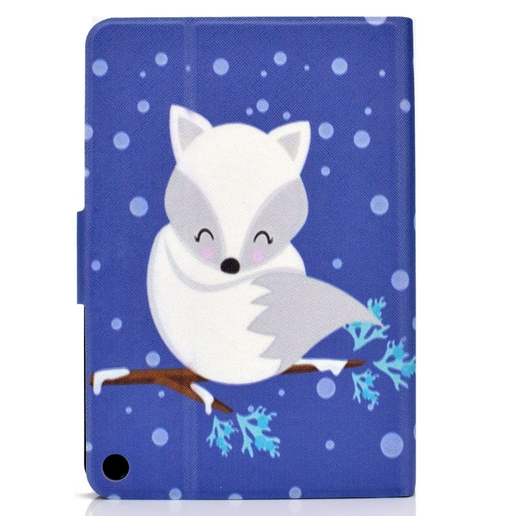 For Amazon Fire Max 11 2023 Colored Drawing Smart Leather Tablet Case(Arctic Fox) - Amazon by PMC TechLife | Online Shopping South Africa | PMC TechLife | Buy Now Pay Later Mobicred