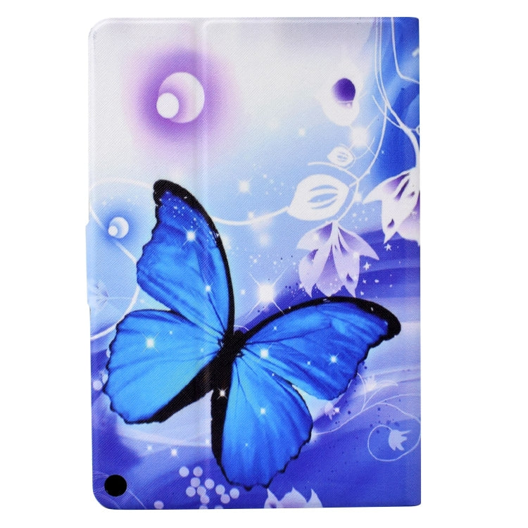 For Amazon Fire Max 11 2023 Colored Drawing Smart Leather Tablet Case(Blue Butterfly) - Amazon by PMC TechLife | Online Shopping South Africa | PMC TechLife | Buy Now Pay Later Mobicred