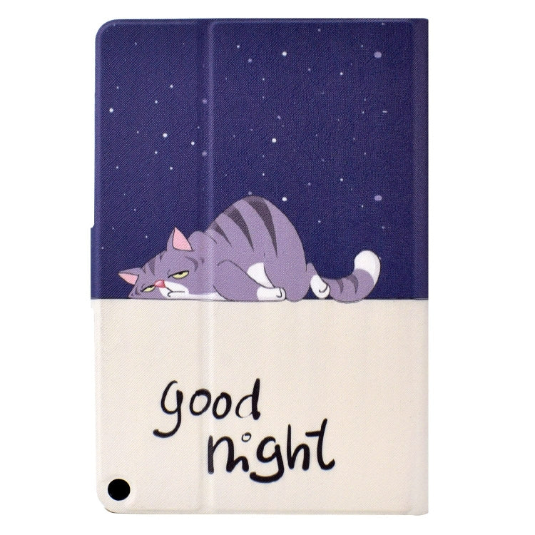 For Amazon Fire Max 11 2023 Colored Drawing Smart Leather Tablet Case(Lazy Cat) - Amazon by PMC TechLife | Online Shopping South Africa | PMC TechLife | Buy Now Pay Later Mobicred