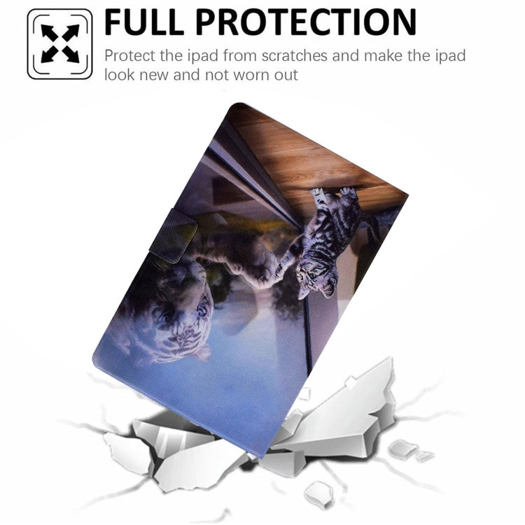 For Amazon Fire Max 11 2023 Colored Drawing Smart Leather Tablet Case(Cat Tiger) - Amazon by PMC TechLife | Online Shopping South Africa | PMC TechLife | Buy Now Pay Later Mobicred