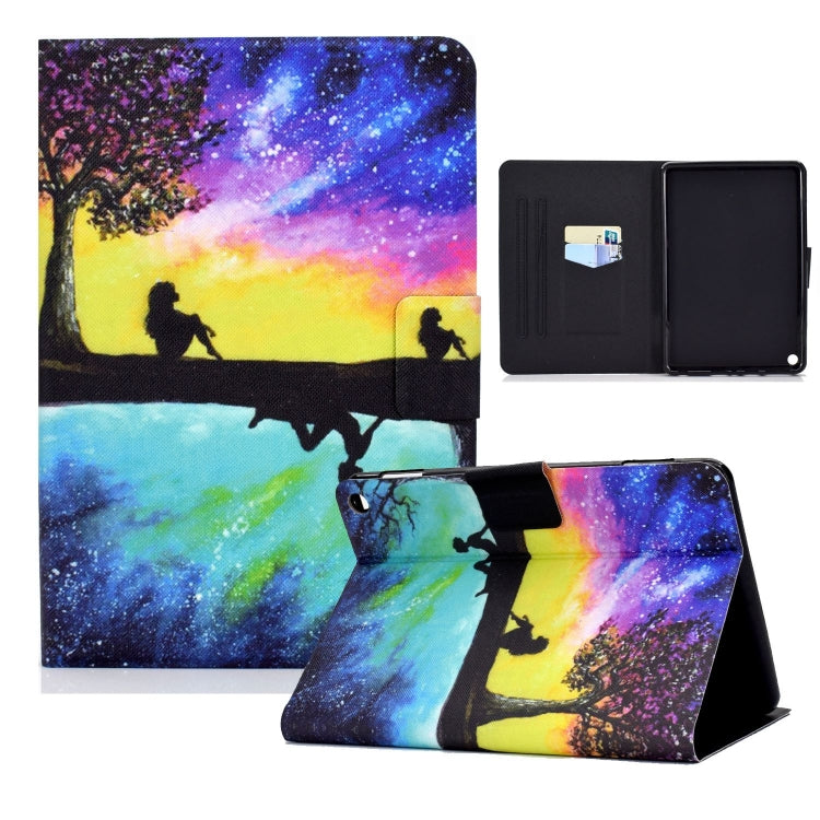For Amazon Fire Max 11 2023 Colored Drawing Smart Leather Tablet Case(Starry Reflection) - Amazon by PMC TechLife | Online Shopping South Africa | PMC TechLife | Buy Now Pay Later Mobicred