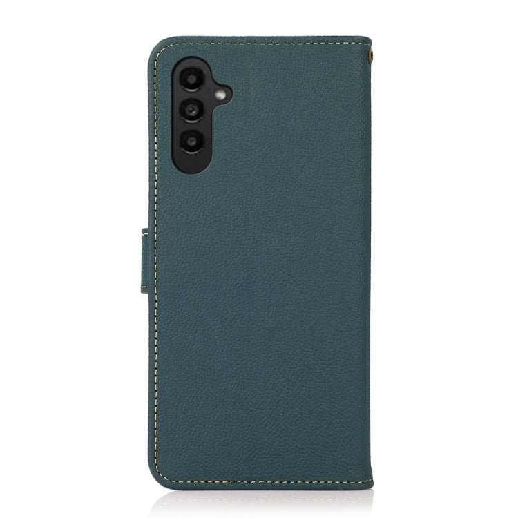 For Samsung Galaxy S24 KHAZNEH Custer Genuine Leather RFID Phone Case(Green) - Galaxy Phone Cases by PMC Jewellery | Online Shopping South Africa | PMC Jewellery | Buy Now Pay Later Mobicred