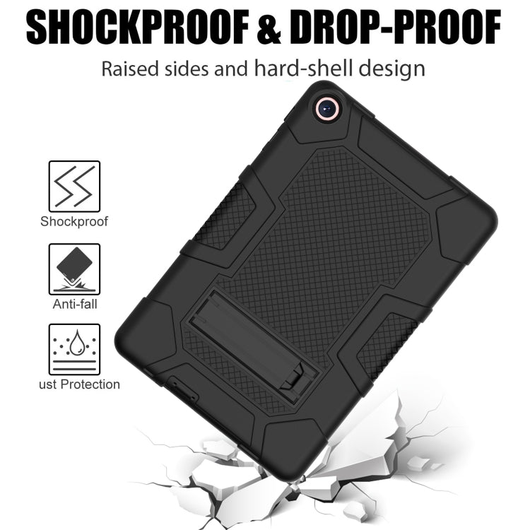 For Huawei MatePad T 10s / T10 Contrast Color Robot B3 Silicone Hybrid PC Tablet Case with Holder(Black) - free shipping - PMC TechLife - Order now!