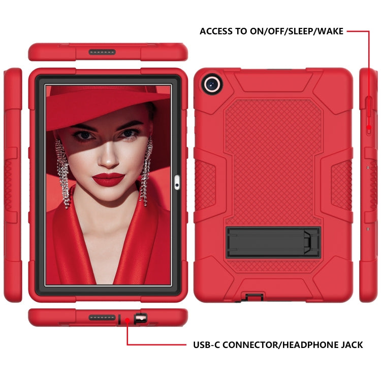 For Huawei MatePad T 10s / T10 Contrast Color Robot B3 Silicone Hybrid PC Tablet Case with Holder(Red Black) - Huawei by PMC TechLife | Online Shopping South Africa | PMC TechLife | Buy Now Pay Later Mobicred