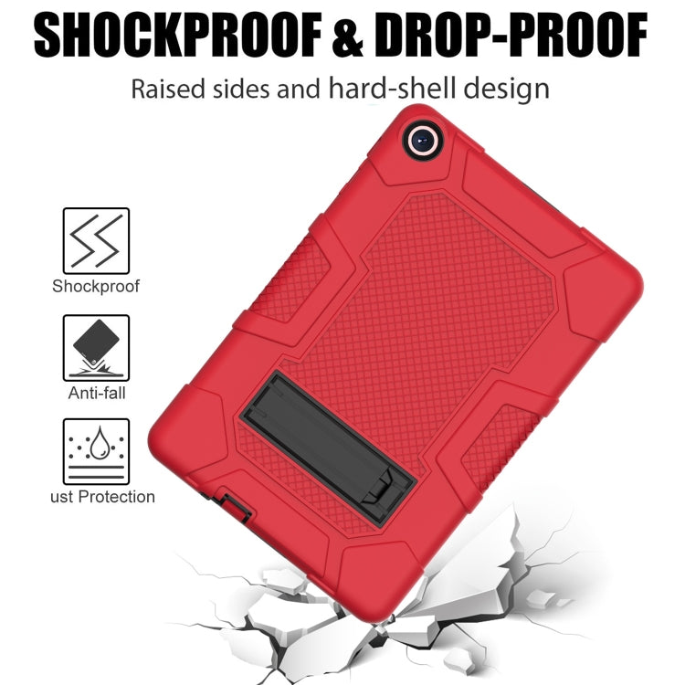 For Huawei MatePad T 10s / T10 Contrast Color Robot B3 Silicone Hybrid PC Tablet Case with Holder(Red Black) - Huawei by PMC TechLife | Online Shopping South Africa | PMC TechLife | Buy Now Pay Later Mobicred