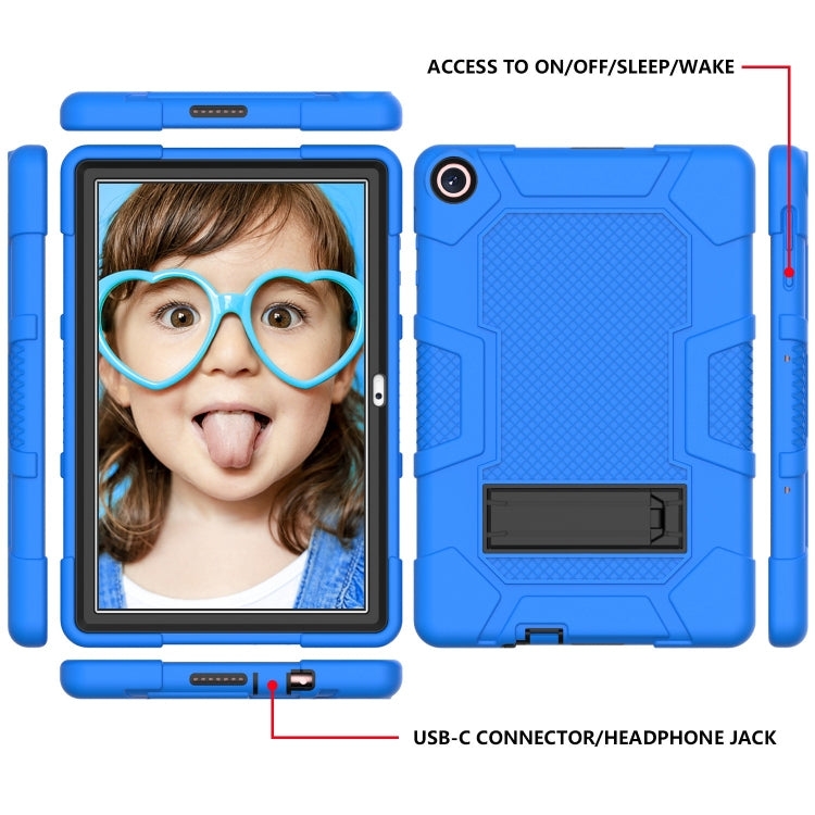 For Huawei MatePad T 10s / T10 Contrast Color Robot B3 Silicone Hybrid PC Tablet Case with Holder(Blue Black) - Huawei by PMC TechLife | Online Shopping South Africa | PMC TechLife | Buy Now Pay Later Mobicred