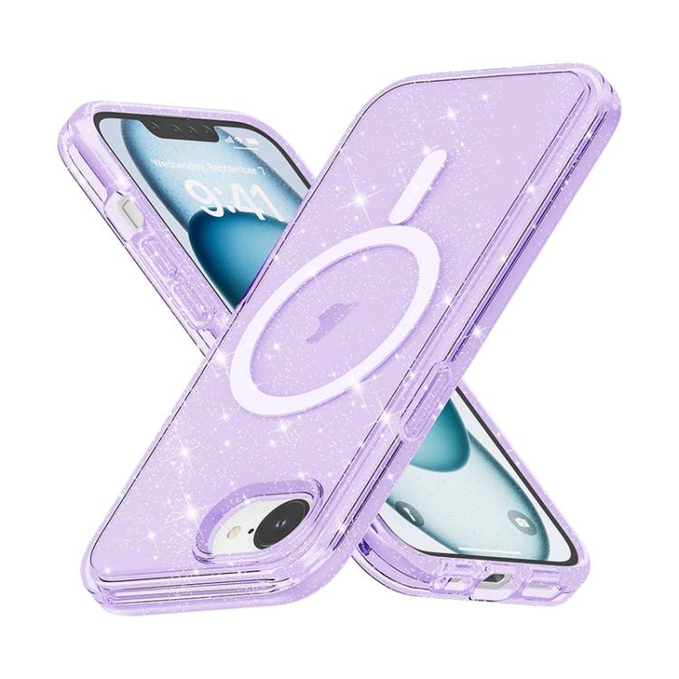 For iPhone 16e Terminator Style Glitter Powder MagSafe Magnetic Phone Case(Purple) - free shipping - PMC TechLife - Order now!