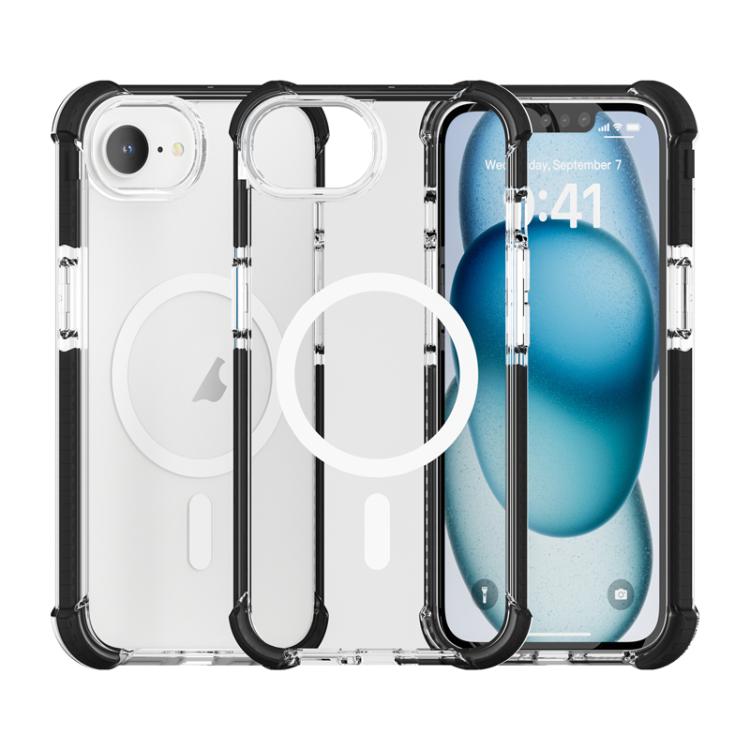 For iPhone 16e Acrylic Magsafe Magnetic Shockproof Phone Case(Transparent Black) - iPhone 16e Cases by PMC TechLife | Online Shopping South Africa | PMC TechLife | Buy Now Pay Later Mobicred