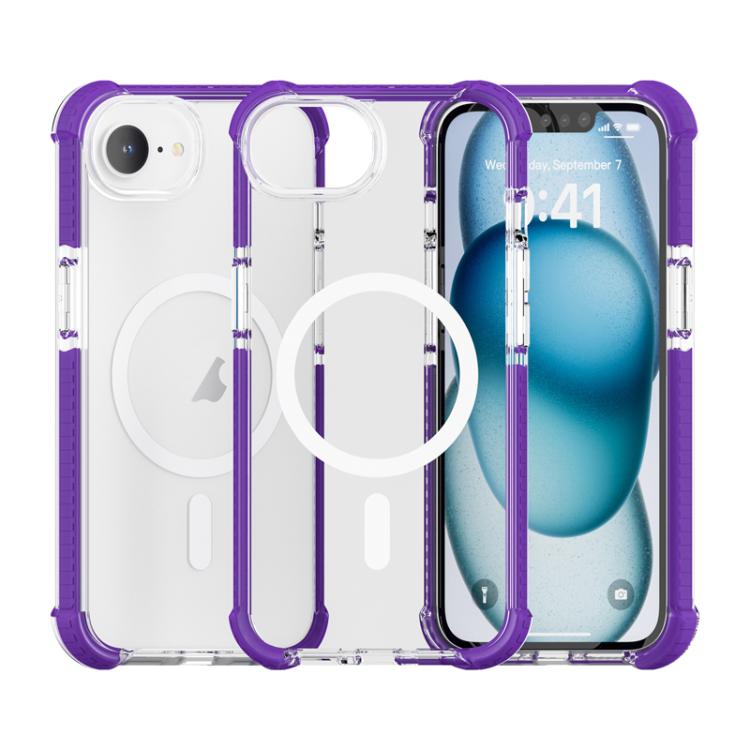 For iPhone 16e Acrylic Magsafe Magnetic Shockproof Phone Case(Purple) - iPhone 16e Cases by PMC TechLife | Online Shopping South Africa | PMC TechLife | Buy Now Pay Later Mobicred