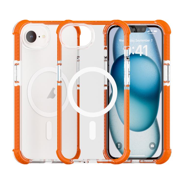 For iPhone 16e Acrylic Magsafe Magnetic Shockproof Phone Case(Orange) - iPhone 16e Cases by PMC TechLife | Online Shopping South Africa | PMC TechLife | Buy Now Pay Later Mobicred