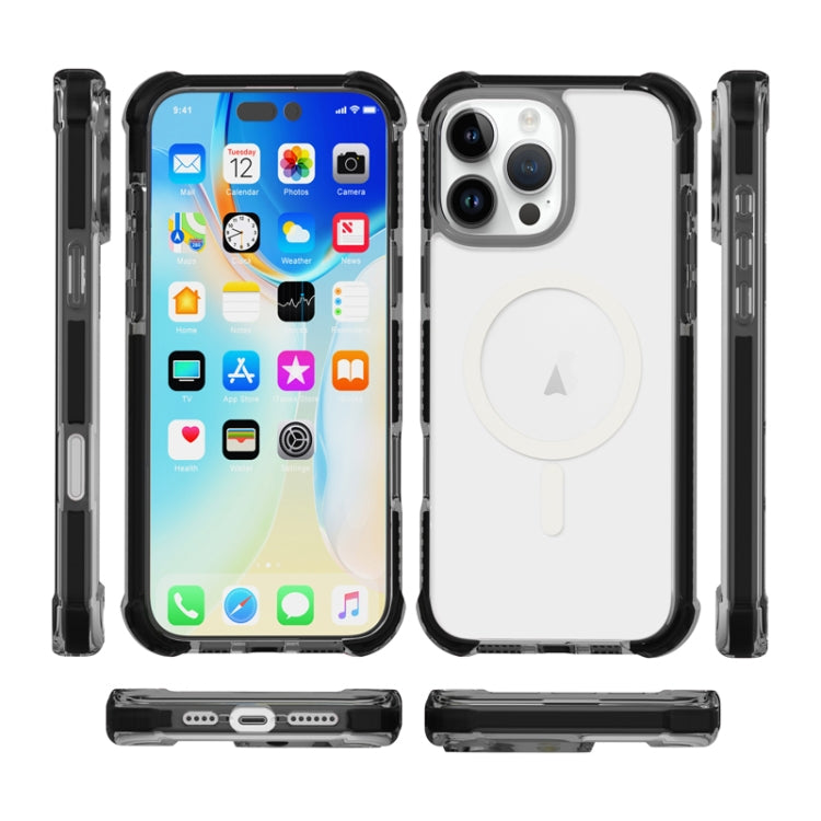 For iPhone 16e Acrylic Magsafe Magnetic Shockproof Phone Case(Black) - iPhone 16e Cases by PMC TechLife | Online Shopping South Africa | PMC TechLife | Buy Now Pay Later Mobicred