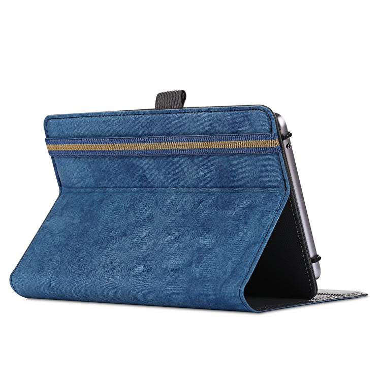 For 7-8 inch Marble Cloth Texture Horizontal Flip Universal Tablet PC Leather Case with Pen Slot & Holder(Dark Blue) - 8 inch by PMC TechLife | Online Shopping South Africa | PMC TechLife | Buy Now Pay Later Mobicred
