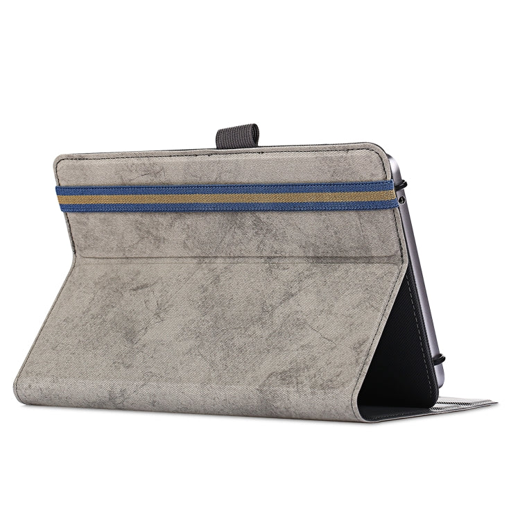 For 7-8 inch Marble Cloth Texture Horizontal Flip Universal Tablet PC Leather Case with Pen Slot & Holder(Grey) - 8 inch by PMC TechLife | Online Shopping South Africa | PMC TechLife | Buy Now Pay Later Mobicred