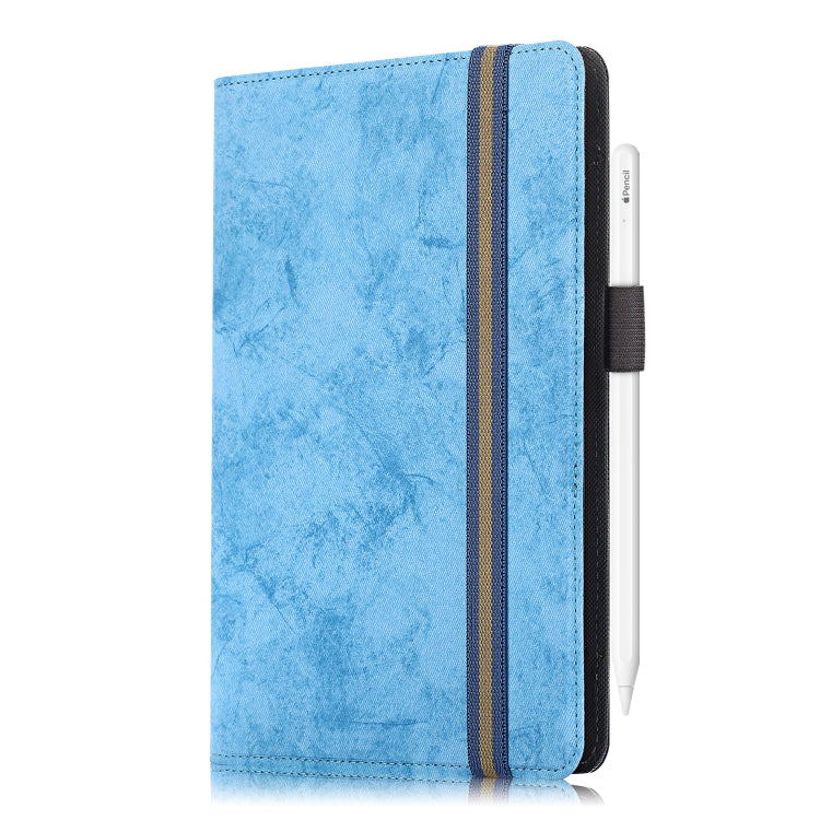 For 7-8 inch Marble Cloth Texture Horizontal Flip Universal Tablet PC Leather Case with Pen Slot & Holder(Sky Blue) - 8 inch by PMC TechLife | Online Shopping South Africa | PMC TechLife | Buy Now Pay Later Mobicred