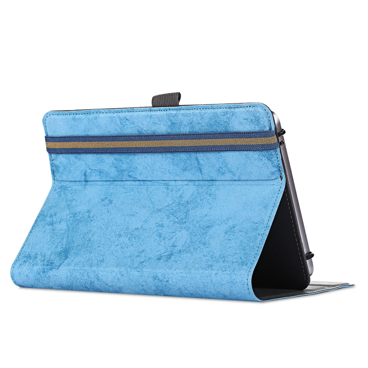 For 7-8 inch Marble Cloth Texture Horizontal Flip Universal Tablet PC Leather Case with Pen Slot & Holder(Sky Blue) - 8 inch by PMC TechLife | Online Shopping South Africa | PMC TechLife | Buy Now Pay Later Mobicred
