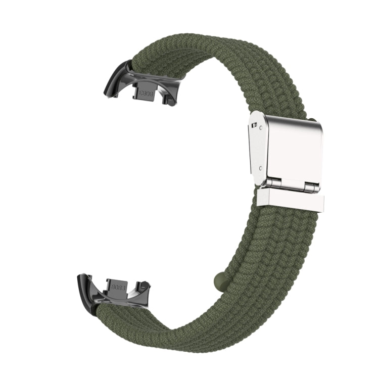 For Xiaomi Mi Band 8 / 8 NFC Metal Head + Nylon Braided Steel Buckle Watch Band(Dark Green) - Watch Bands by PMC TechLife | Online Shopping South Africa | PMC TechLife