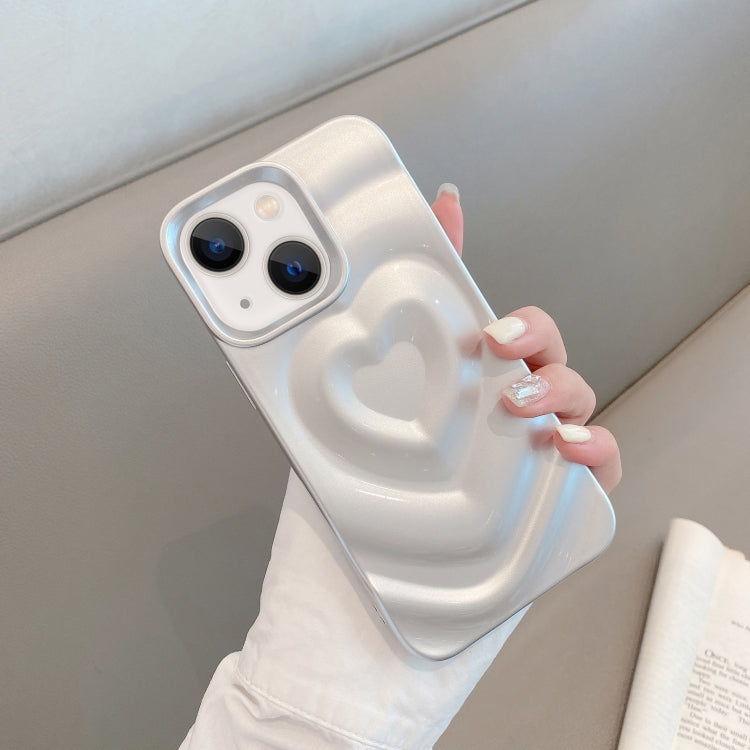 For iPhone 13 3D Love Pattern Phone Case(Silver) - iPhone 13 Cases by PMC TechLife | Online Shopping South Africa | PMC TechLife