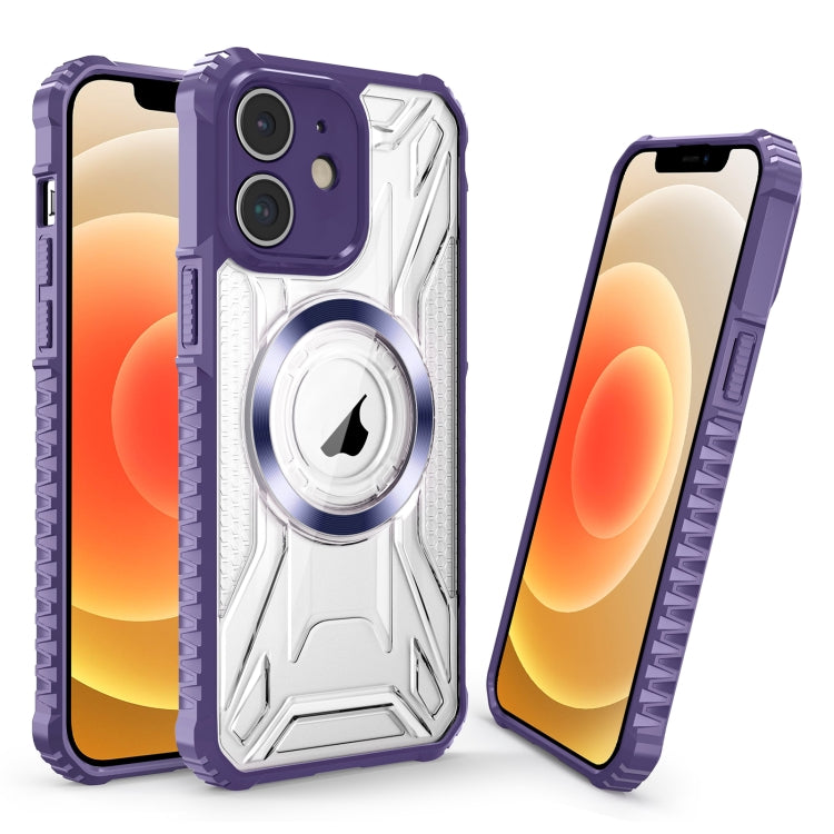 For iPhone 12 CD Texture Magsafe Phone Case(Dark Purple) - iPhone 12 / 12 Pro Cases by PMC TechLife | Online Shopping South Africa | PMC TechLife