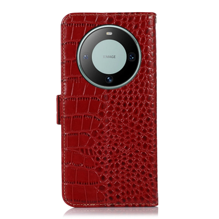 For Huawei Mate 60 Crocodile Top Layer Cowhide Leather Phone Case(Red) - Huawei Cases by PMC TechLife | Online Shopping South Africa | PMC TechLife | Buy Now Pay Later Mobicred