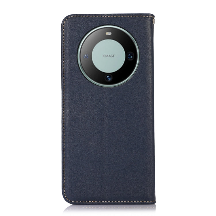 For Huawei Mate 60 KHAZNEH Nappa Top Layer Cowhide Leather Phone Case(Blue) - Huawei Cases by PMC TechLife | Online Shopping South Africa | PMC TechLife | Buy Now Pay Later Mobicred