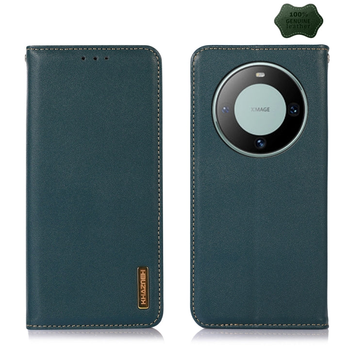 For Huawei Mate 60 KHAZNEH Nappa Top Layer Cowhide Leather Phone Case(Green) - Huawei Cases by PMC TechLife | Online Shopping South Africa | PMC TechLife | Buy Now Pay Later Mobicred