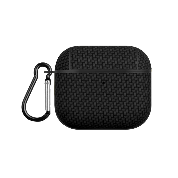 For AirPods 3 Woven Skin Texture PC TWS Earphone Protective Case(Black) - For AirPods 3 by PMC Jewellery | Online Shopping South Africa | PMC Jewellery | Buy Now Pay Later Mobicred