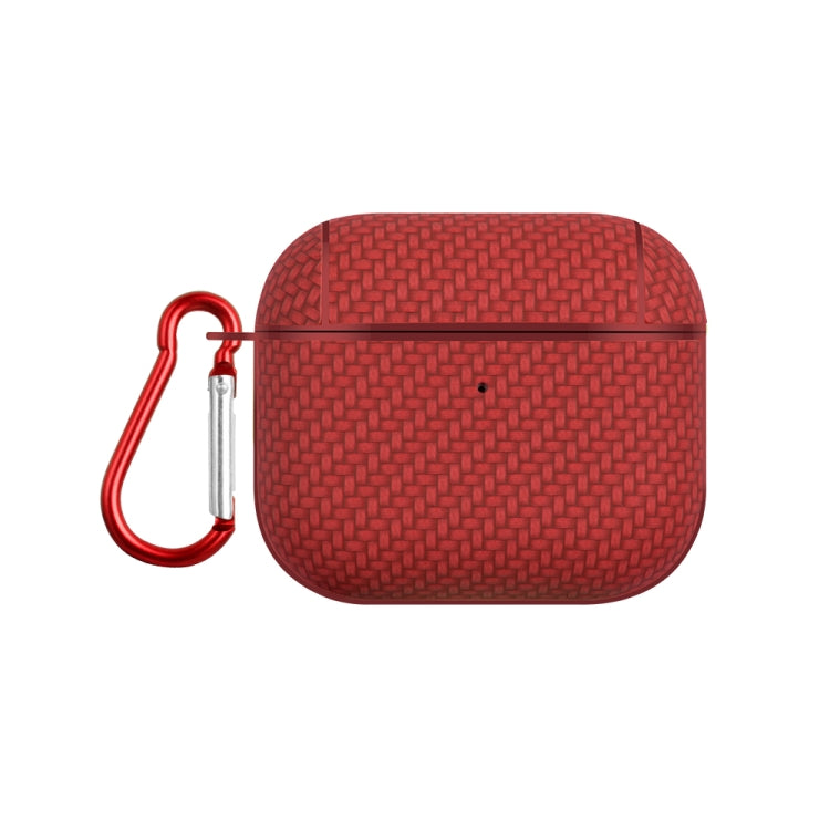 For AirPods 3 Woven Skin Texture PC TWS Earphone Protective Case(Red) - For AirPods 3 by PMC Jewellery | Online Shopping South Africa | PMC Jewellery | Buy Now Pay Later Mobicred